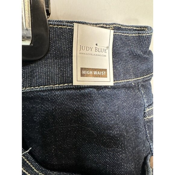 Judy Blue Cuffed Shorts Dark Wash Size 3XL NWT Stretch Denim - Picture 4 of 13